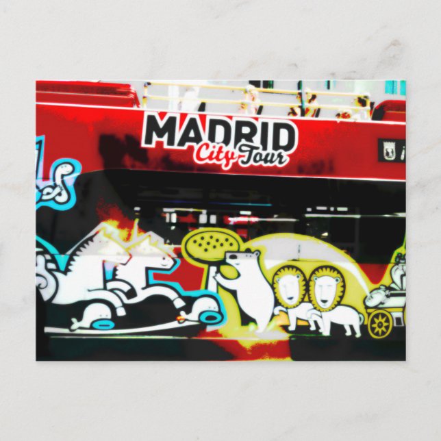 Bus turístico de Madrid (Spanien) Postkarte (Vorderseite)
