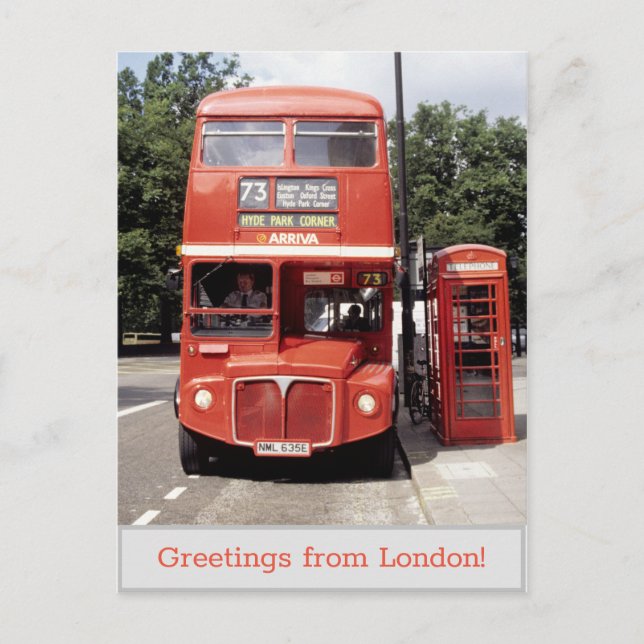 Bus- und Telefonkabine London 1998 Postkarte (Vorderseite)