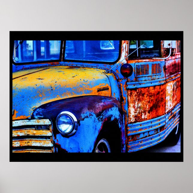 Bus vieler Farben Poster (Vorne)