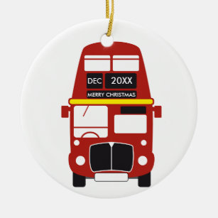 Bus-Weihnachtsverzierung Londons rote Keramikornament