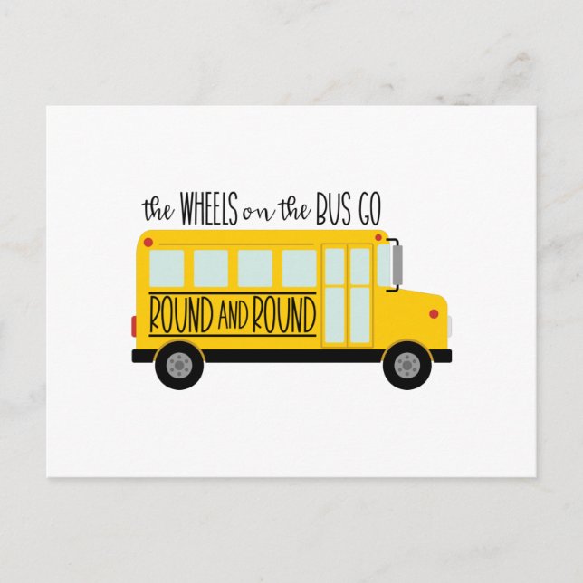 Bus Wheels Song Postkarte (Vorderseite)