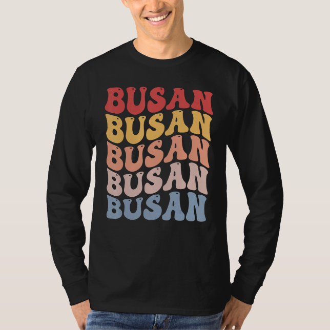 Busan City Groovy Retro T-Shirt (Vorderseite)