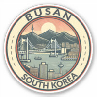 Busan South Korea Bridge Travel Art Abzeichen