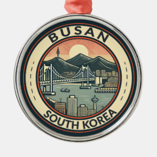Busan South Korea Bridge Travel Art Abzeichen Ornament Aus Metall