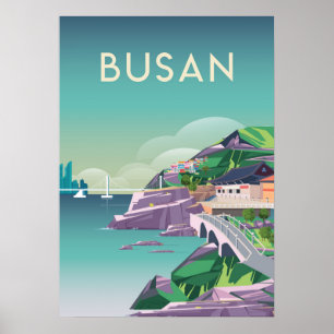 Busan South korea Reiseplakat Poster