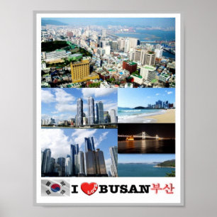 Busan - Südkorea - I Liebe - Poster