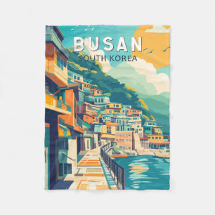 Busan Südkorea Reise Kunst Vintage Fleecedecke