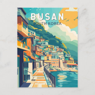 Busan Südkorea Reise Kunst Vintage Postkarte