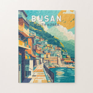 Busan Südkorea Reise Kunst Vintage Puzzle