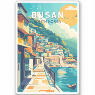 Busan Südkorea Reisekunst Vintag Aufkleber