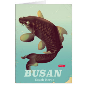 Busan südkoreanisches vintage Reiseplakat