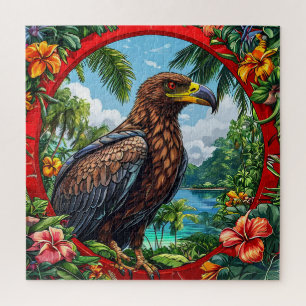 Busard auf lebendiger tropischer Landschaft throne Puzzle