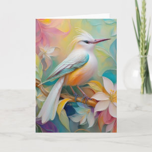 Büscheliger Goldener Fantasie Vogel Karte