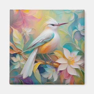 Büscheliger Goldener Fantasie Vogel Magnet