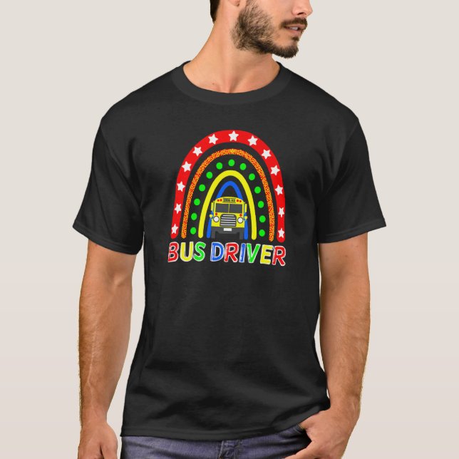 Busfahrer Boho Regenbogen Zurück zur Schule T-Shirt (Vorderseite)
