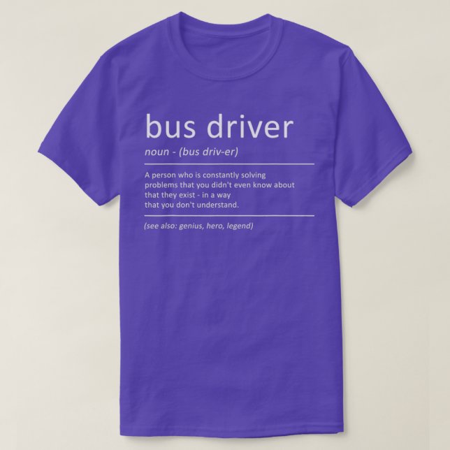 Busfahrer Definition Spaß School Bus T-Shirt (Design vorne)
