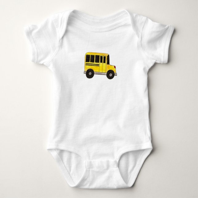 Busfahrer der Big Yellow School Bildung Baby Strampler (Vorderseite)