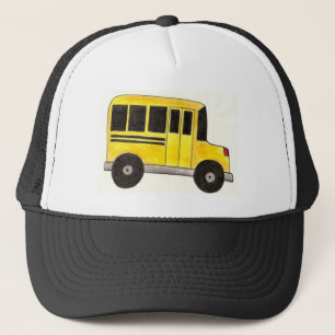 Busfahrer der Big Yellow School fahren Lehrer Truckerkappe