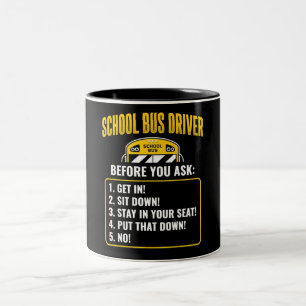 Busfahrer der Funny School Zweifarbige Tasse