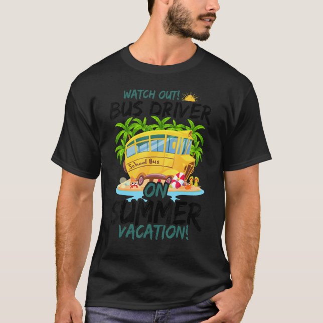 Busfahrer der Palm Tree School im Sommer T-Shirt (Vorderseite)