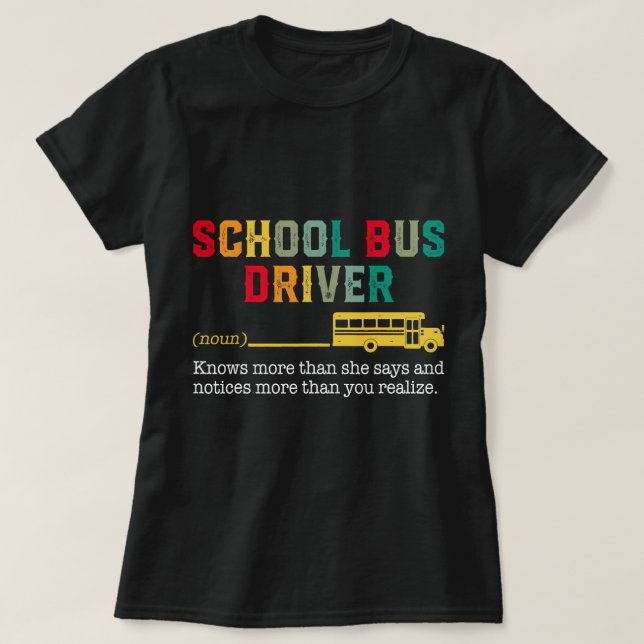Busfahrer der Proud-Schule Definition Gelber Busfa T-Shirt (Design vorne)