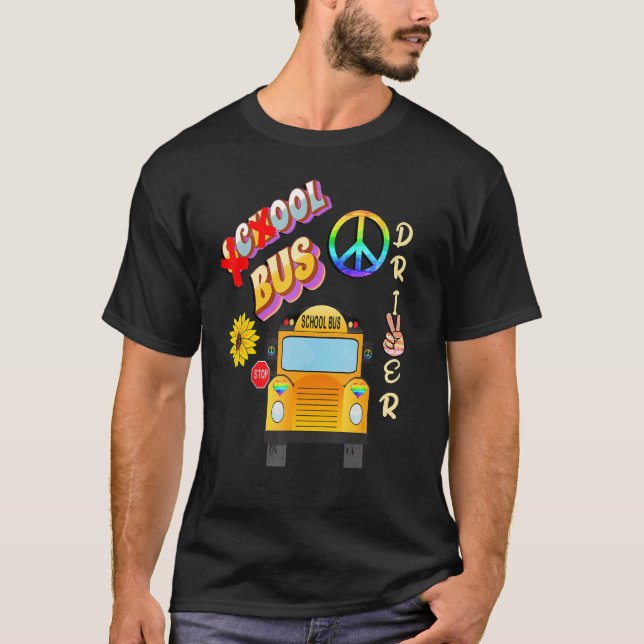 Busfahrer der Retro School T-Shirt (Vorderseite)