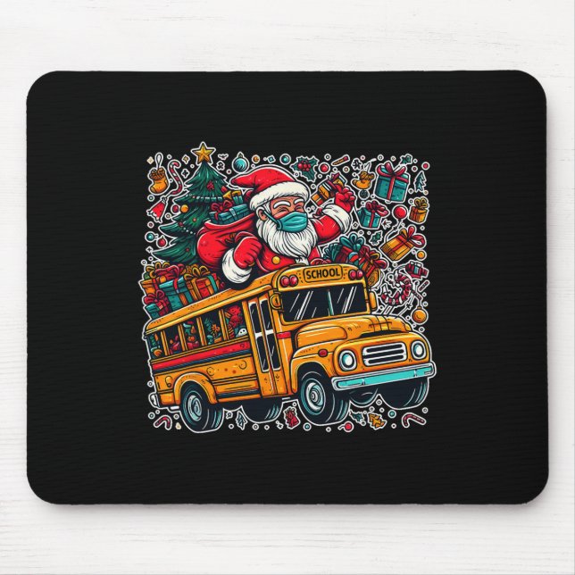 Busfahrer der Santa Mask School Funny Christma Mousepad (Vorne)