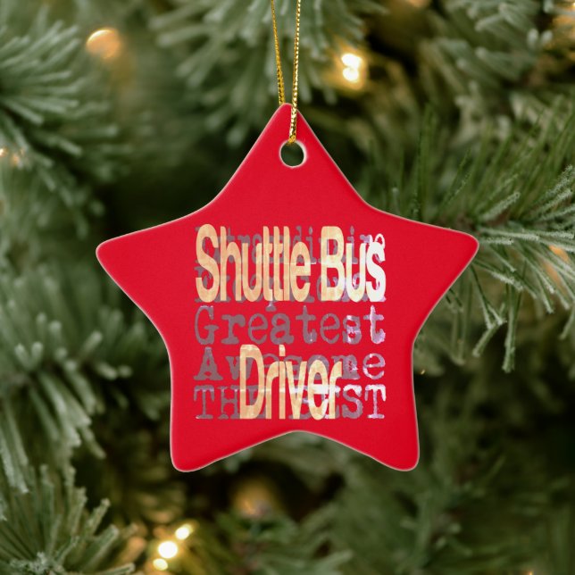 Busfahrer für Shuttle Keramik Ornament (Baum)