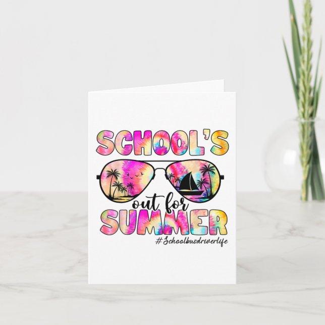 Busfahrer für Sommersonnenuntergänge in der Gefärb Karte (Vorderseite)