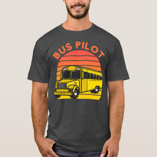 Busfahrer Geschenke Schule Bus Pilot Retro Vin T-Shirt