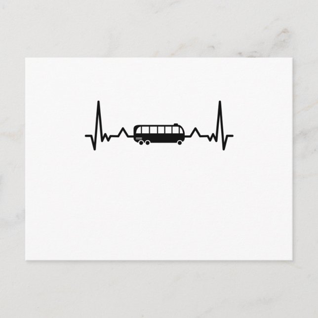 Busfahrer Heartbeat Schoolbus Geschenke Postkarte (Vorderseite)