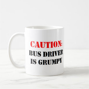 Busfahrer ist mürrisch kaffeetasse