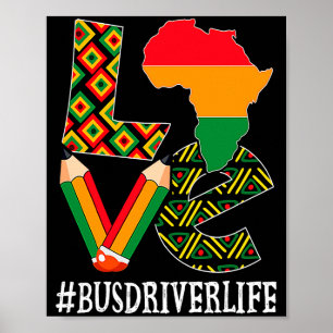 Busfahrer-Liebeskarte Afroamerikanische Schwarze G Poster