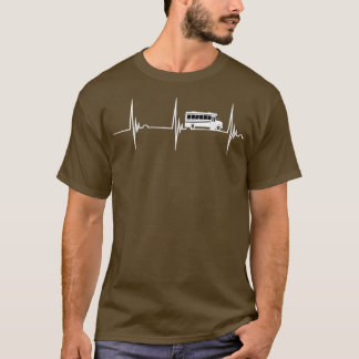 Busfahrer Lover Heartbeat EKG Puls Cooler Busfahre T-Shirt