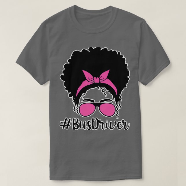 Busfahrer Messy Bun Life Haare Brille T-Shirt (Design vorne)