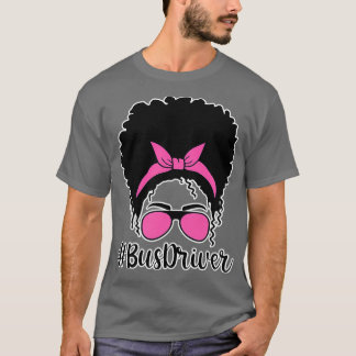 Busfahrer Messy Bun Life Haare Brille T-Shirt