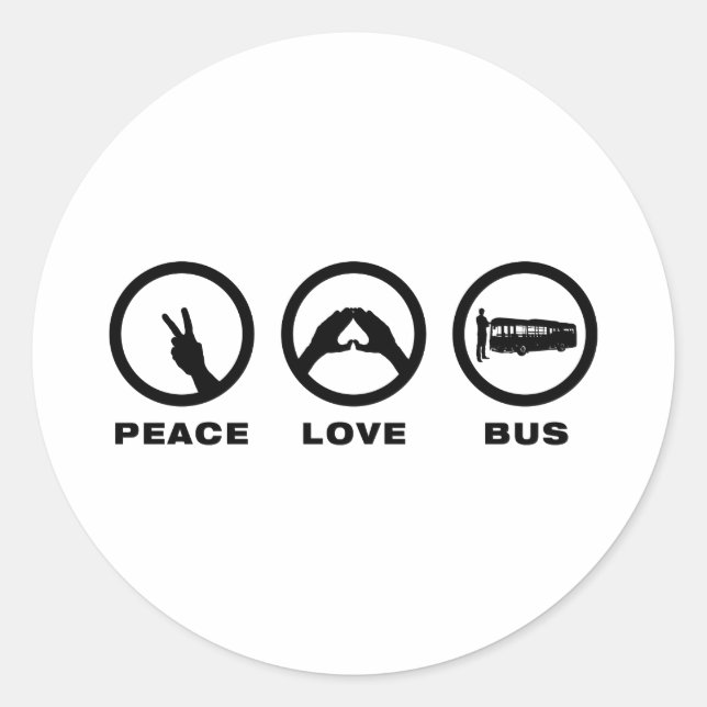 Busfahrer Runder Aufkleber (Vorderseite)