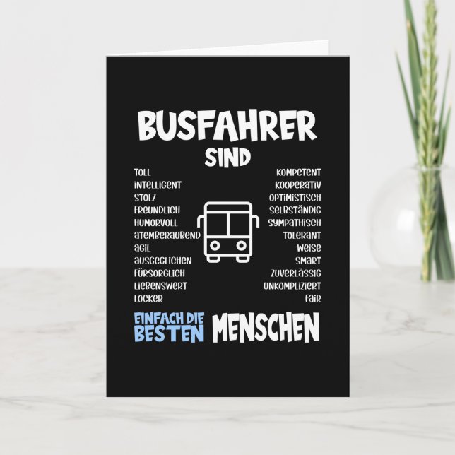 Busfahrer sind die besten Geschenke Karte (Vorderseite)