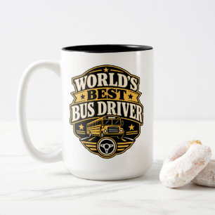 Busfahrer-Stolz Weltbestes-Busfahrer-Shirt Zweifarbige Tasse