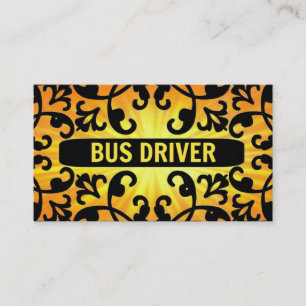 Busfahrer Sunshine Damask Business Card Visitenkarte