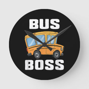 Busfahrer von Funny Bus Runde Wanduhr