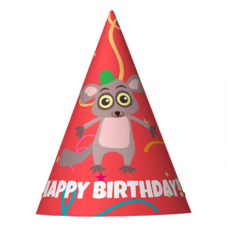Bush Baby Birthday Party Hat Partyhütchen