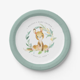 Bush Baby Kangaroo Baby Shower Paper Plate Pappteller