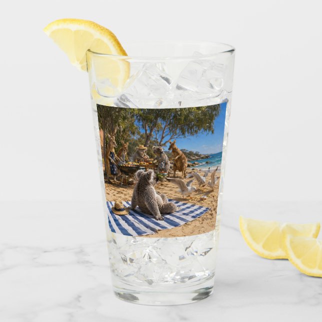 Bush-Barbecue mit Kängurus und Koalas Glas (Vorderseite Ice)