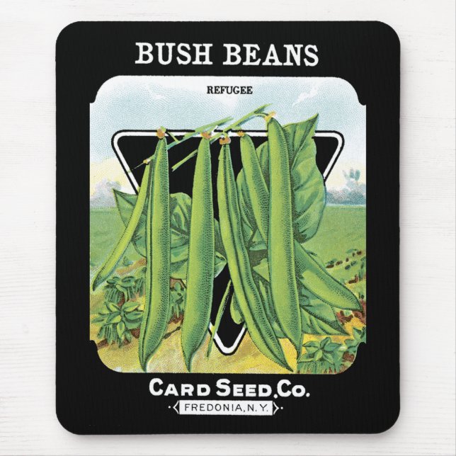 Bush Beans Seed Packet Label Mousepad (Vorne)