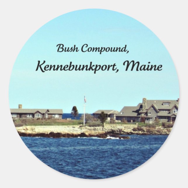 Bush Compound, Kennebunkport, Maine Runder Aufkleber (Vorderseite)