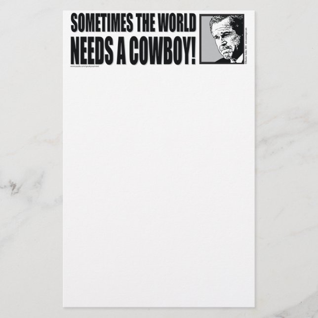 BUSH - COWBOY-White Briefpapier (Vorderseite)