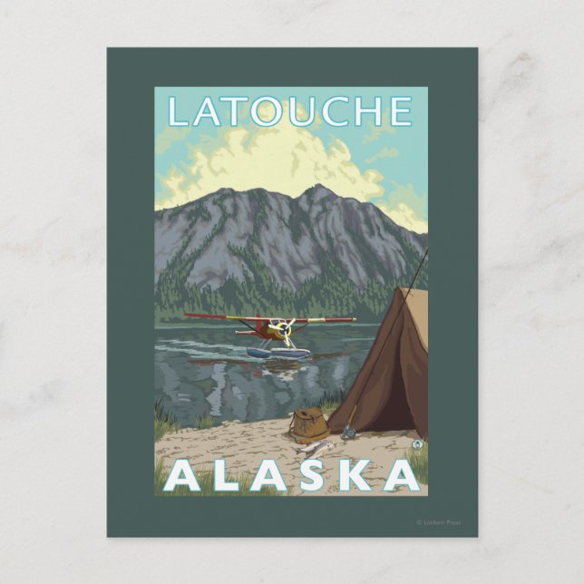 Bush Flugzeug & Fischerei - Latouche, Alaska Postkarte (Vorderseite)
