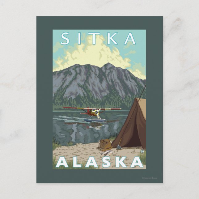 Bush Flugzeug & Fischerei - Sitka, Alaska Postkarte (Vorderseite)