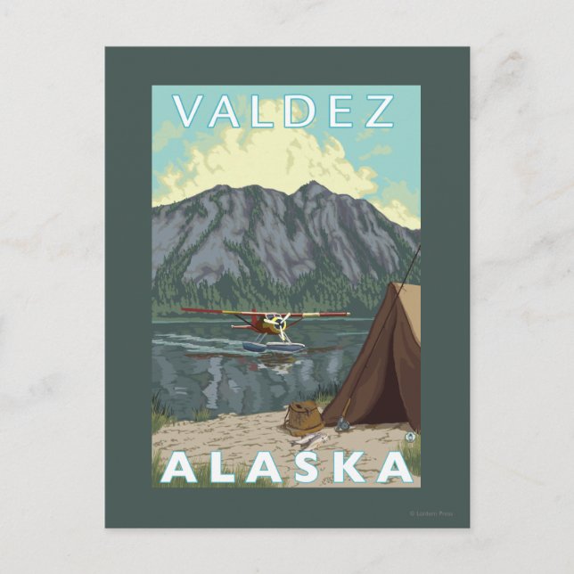 Bush Flugzeug & Fischerei - Valdez, Alaska Postkarte (Vorderseite)